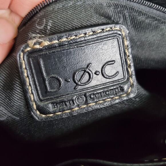 B.O.C. Born Concepts Gray and Black Vinyl Tote Shoulder Handbag Purse Medium - Picture 10 of 11